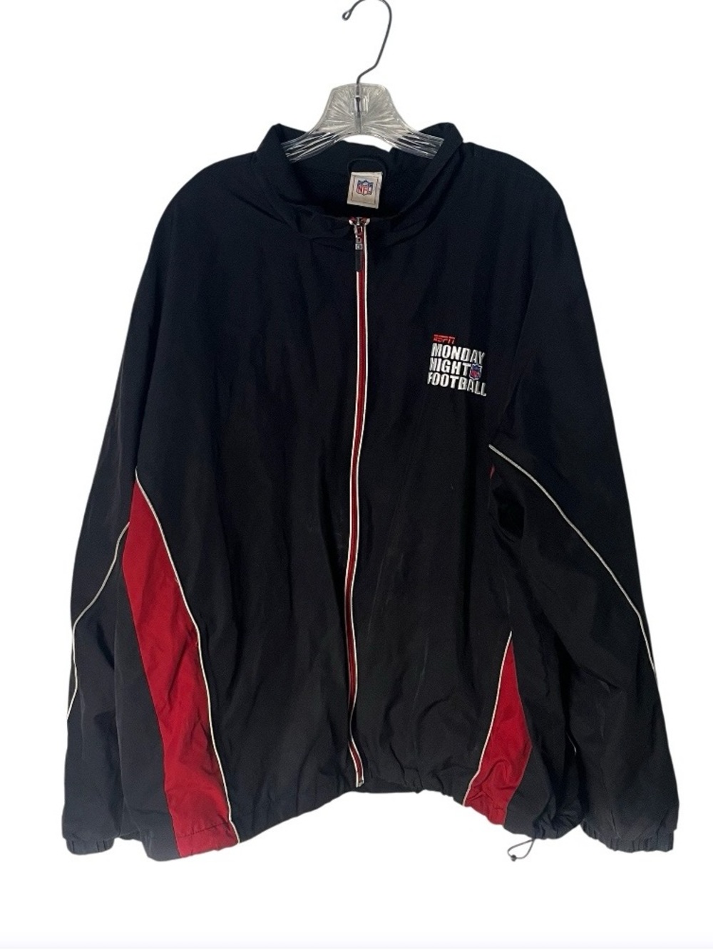 NFL ESPN Monday Night Football Black Red Windbreaker Jacket Size XL